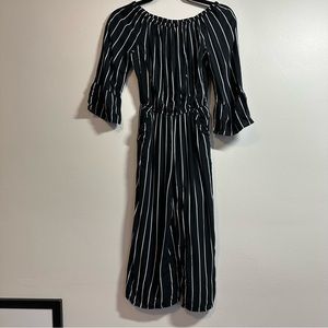 Abercrombie Kids black and white striped romper